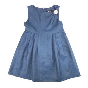 ABS Kids Pleated Dress with Rhinestone Detail
